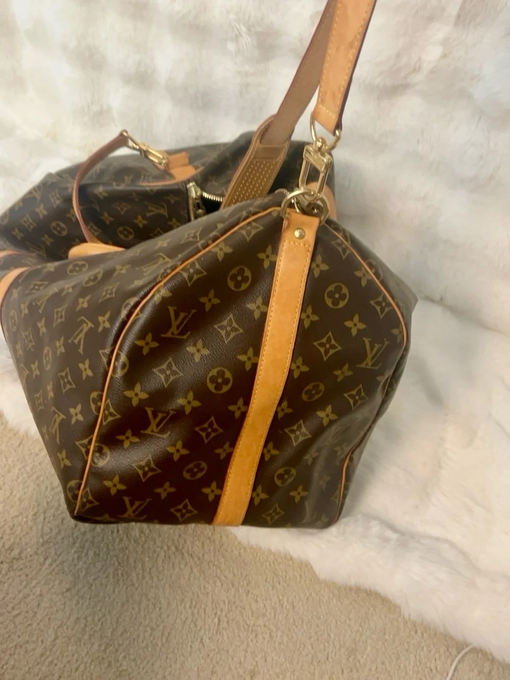 Louis Vuitton Keepall Bandoulière 55 Monogram Travel Duffel Bag Unisex
